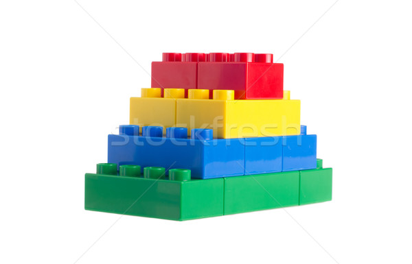 Plastique blocs de construction isolé blanche enfant bleu [[stock_photo]] © tehcheesiong