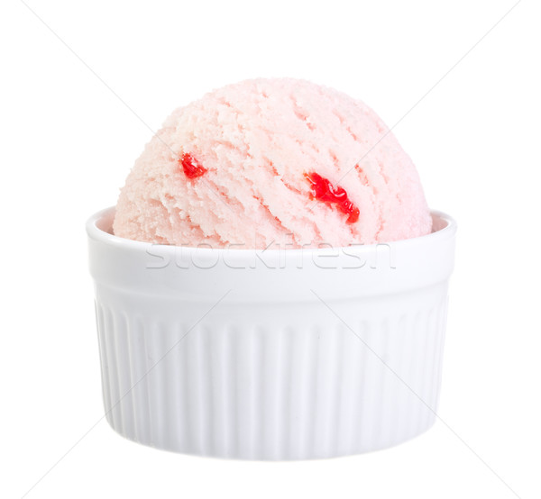Photo stock: Crème · glacée · isolé · blanche · alimentaire · fond · crème