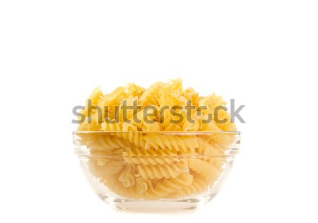Bowl of raw yellow macaroni Stock photo © tehcheesiong