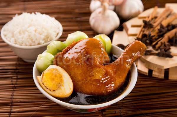 ストックフォト: 鶏 · 健康 · レストラン · ディナー · 食べ · 調理
