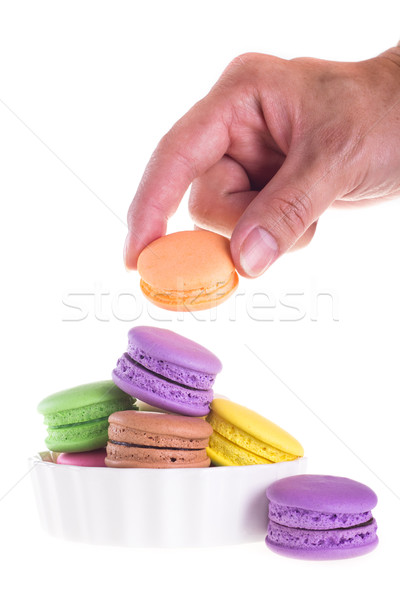 Colorful macaroons isolated on white background Stock photo © tehcheesiong