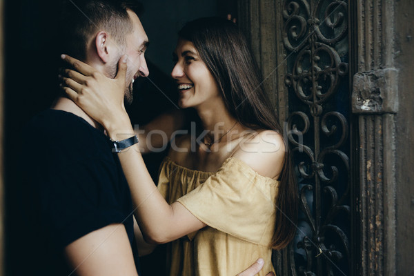 couple posing in the doorway Stock photo © tekso