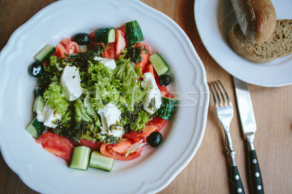 Foto d'archivio: Vegetariano · colazione · mattina · verdure · fresche · insalata · formaggio