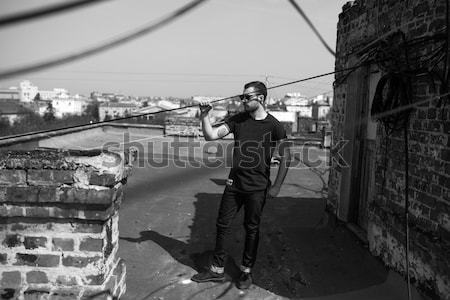 man posing in selvedge  jeans Stock photo © tekso