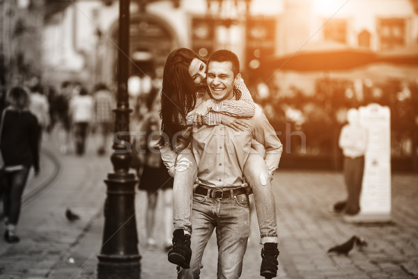 Couple have fun in the city Stock photo © tekso
