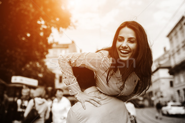 Couple have fun in the city Stock photo © tekso