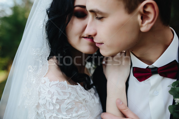 Stock photo: Bridal couple close to each other