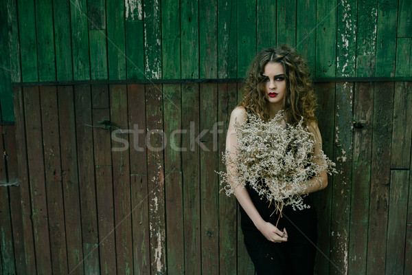 Vintage woman as witch Stock photo © tekso