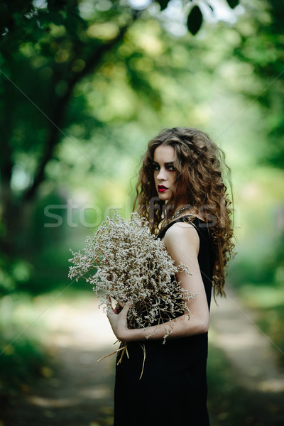 Vintage woman as witch Stock photo © tekso