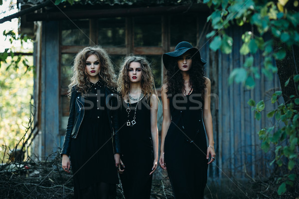 three vintage women as witches Stock photo © tekso