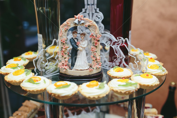 Delicious fancy wedding cake Stock photo © tekso