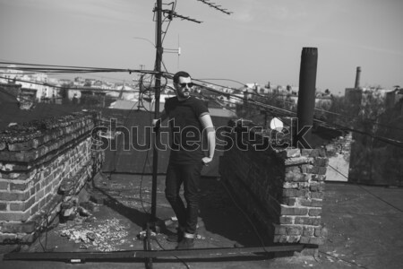 Confident man posing in selvedge  jeans Stock photo © tekso