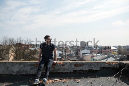 Confident man posing in selvedge  jeans Stock photo © tekso