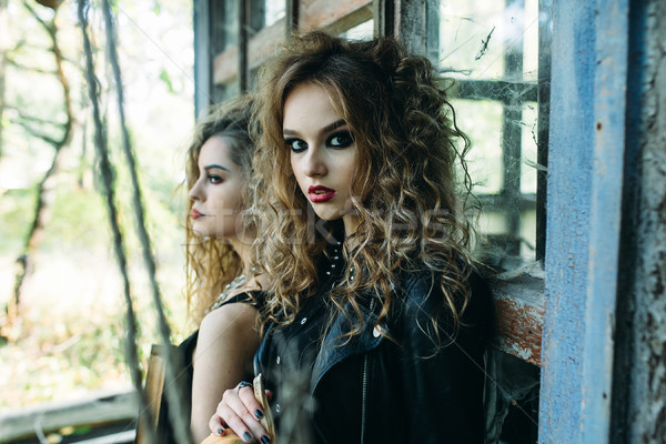 two vintage women as witches Stock photo © tekso