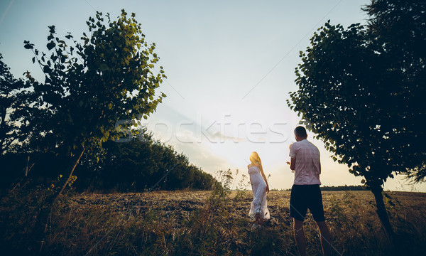 Parents and kid spending time Stock photo © tekso