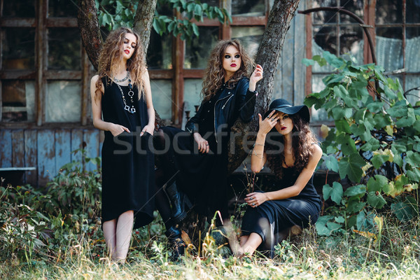 three vintage women as witches Stock photo © tekso