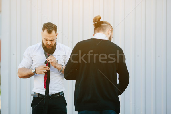 Stock photo: two businessmen prepared to work