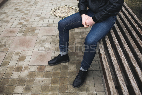 Confident man posing in selvedge  jeans Stock photo © tekso