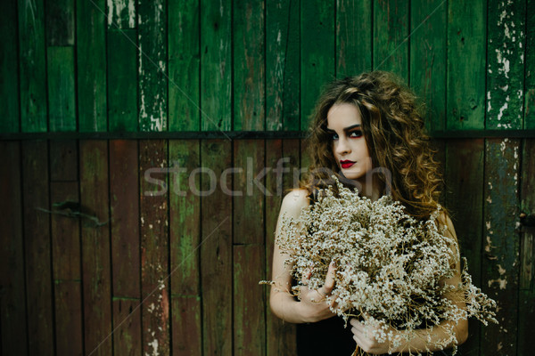 Vintage woman as witch Stock photo © tekso