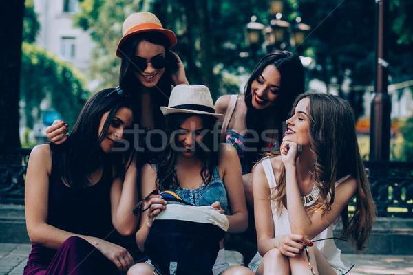 five beautiful young girls Stock photo © tekso