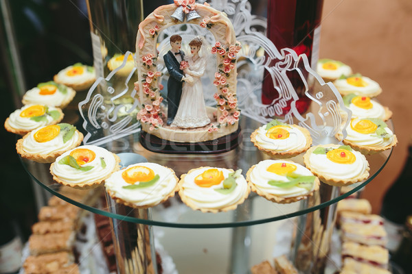 Heerlijk bruidstaart bruiloft partij hart chocolade Stockfoto © tekso