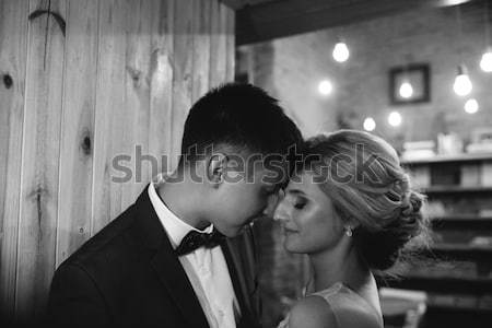 The bride and groom in a cozy house Stock photo © tekso