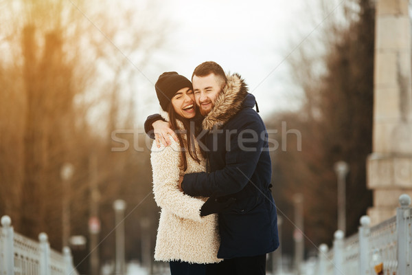 man and woman posing for the camera Stock photo © tekso