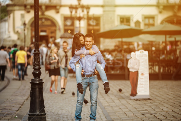 Couple have fun in the city Stock photo © tekso