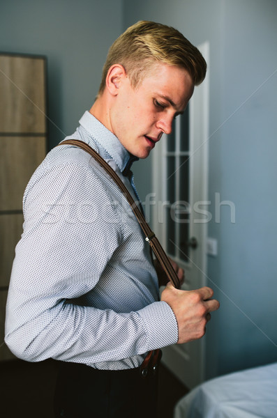groom in the morning getting ready Stock photo © tekso