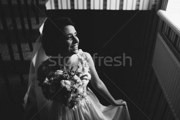 Bride posing on the chamber Stock photo © tekso