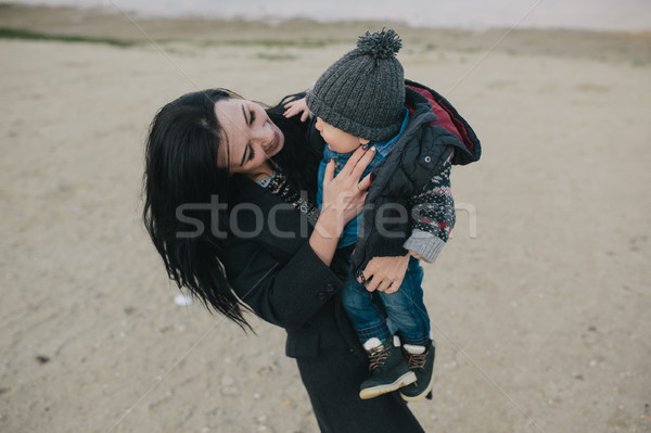 Stok fotoğraf: Genç · anne · oğul · açık · mutlu · zaman