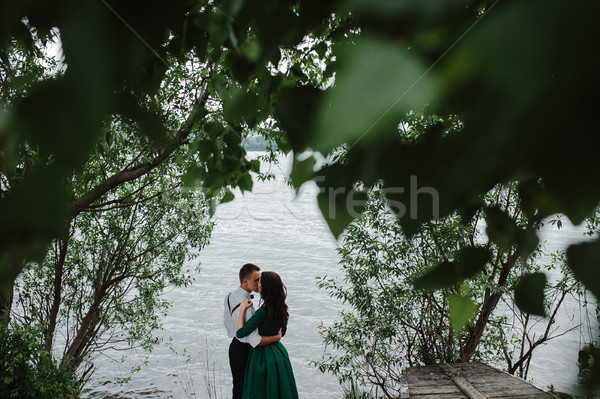 man and woman at the lake Stock photo © tekso