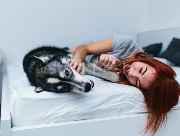 Stockfoto: Paar · bed · slaapkamer · samen