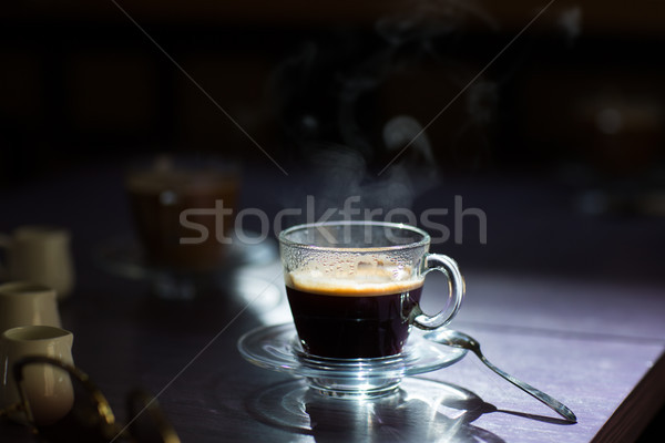 cup of hot coffee on the table Stock photo © tekso
