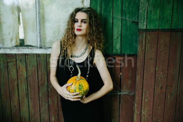 Vintage woman as witch Stock photo © tekso