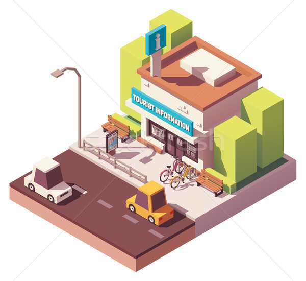 Vector isometric tourist information center Stock photo © tele52