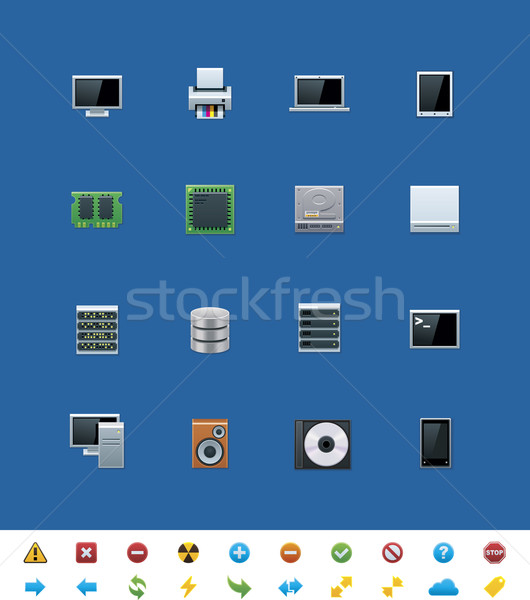 Vector common website icons. Hardware Stock photo © tele52