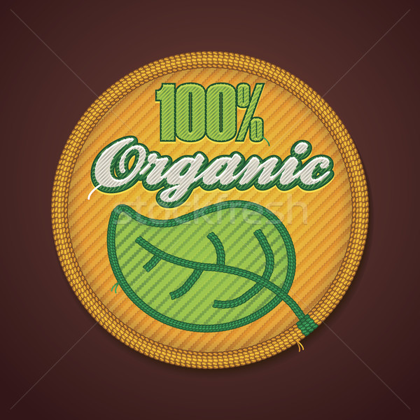 Vector 100% organic fabric badge Stock photo © tele52