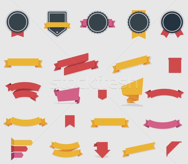 Vector ribbons and labels Stock photo © tele52