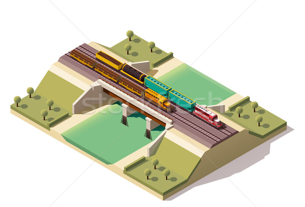 Vector isometric train bridge  Stock photo © tele52