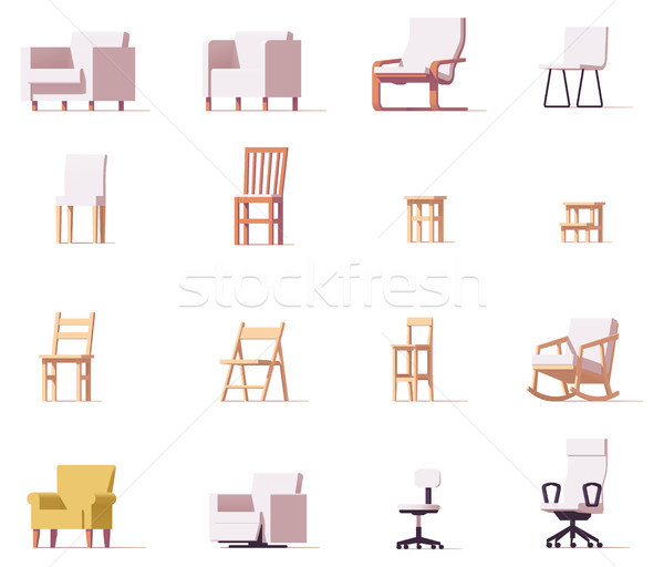Vector chairs set Stock photo © tele52