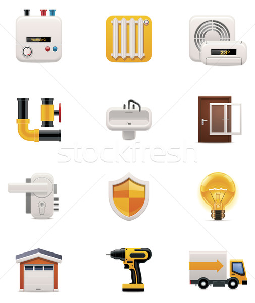 House renovation icon set. Part 2 Stock photo © tele52