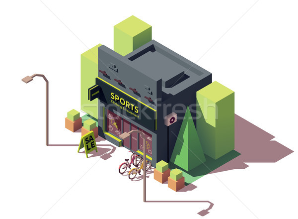 Vector isometric sports and fitness store Stock photo © tele52