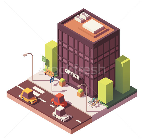 Vector isometric office building Stock photo © tele52