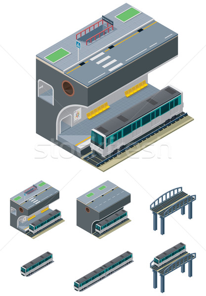 ベクトル 詳しい アイソメトリック 道路 通り ストックフォト © tele52