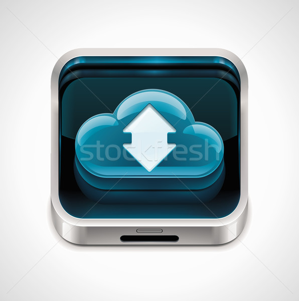 Vektor felhő alapú technológia xxl ikon részletes adat osztás Stock fotó © tele52