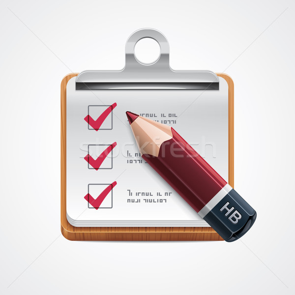Vektor lehetőségek ikon részletes piros ceruza Stock fotó © tele52