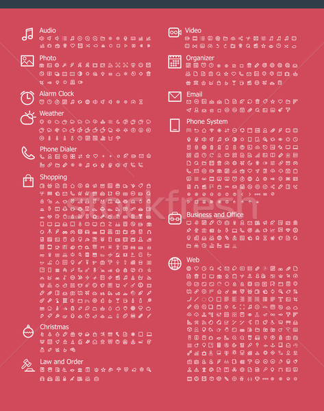 Сток-фото: Xxl · значок · набор · большой · простой · интерфейс · иконки