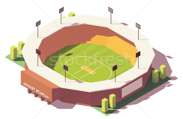 Foto stock: Vector · bajo · cricket · estadio · edificio