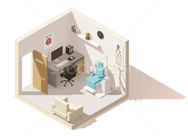 Vector isometric low poly ophthalmologist office Stock photo © tele52